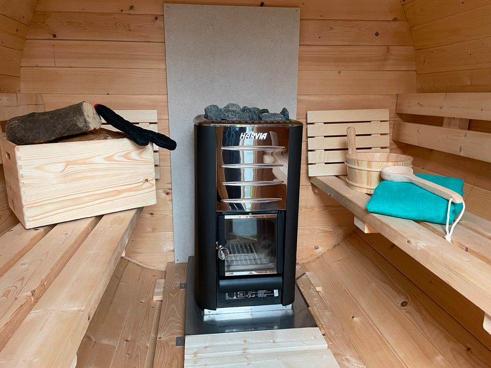 Mobile Fass- Sauna und Hot Tub warmes Badefass mieten in Königswinter