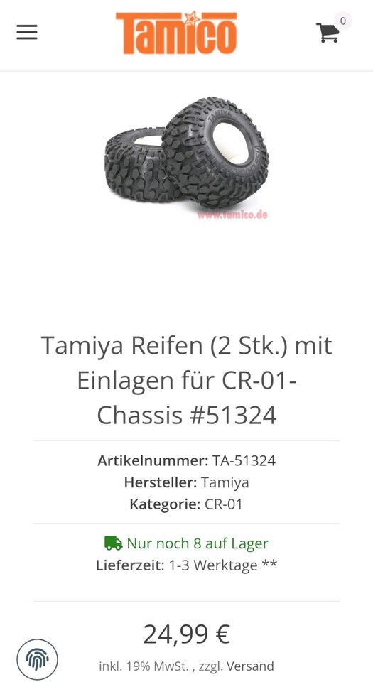 Crawler Reifen 2.2 4 Stück Tamiya in Bad Duerrenberg