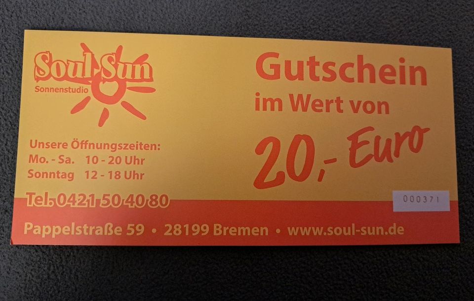 Sonnenstudio Gutschein 20€ in Bremen