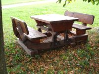 Sitzgarnitur, rustikal massiv aus Holz, für Garten, Biergarten... Bayern - Ebersberg Vorschau