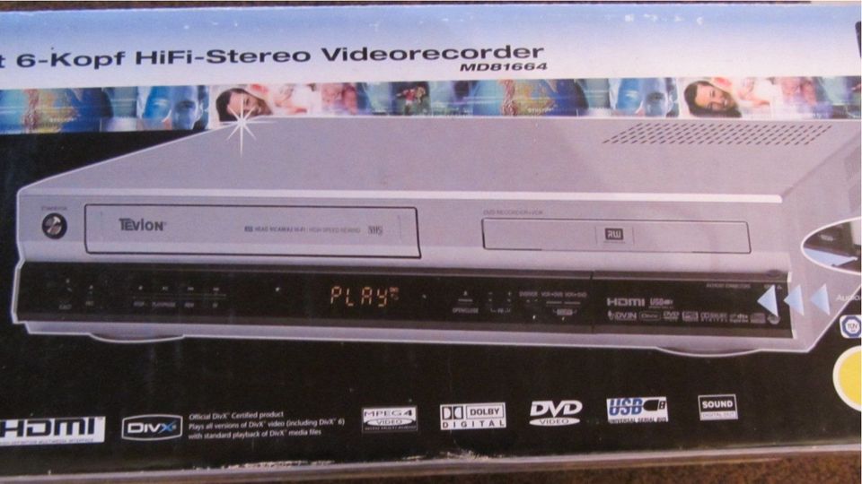 Tevion MD81664 HDMI DVD VHS Video Recorder VCR Kombigerät in Ober-Ramstadt