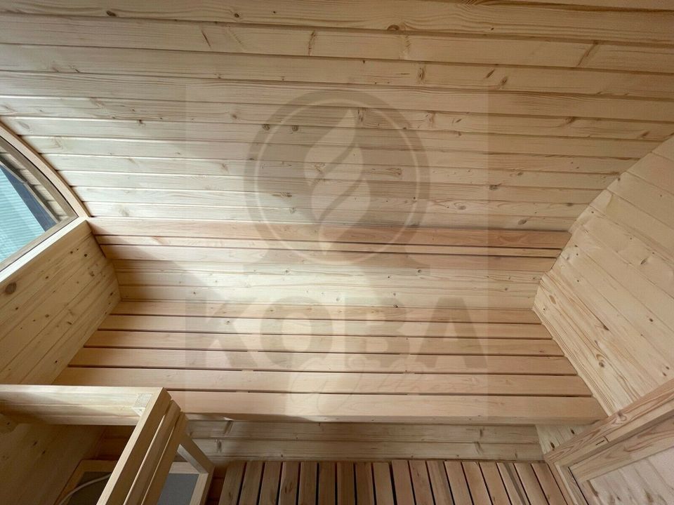 Fasssauna | Garten-Sauna | 3m | 50% Panoramafenster hinten in Eichenzell