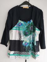 Biba Shirt 3/4 Arm Gr. L dunkelblau gemustert / Damen T-Shirt Bayern - Augsburg Vorschau