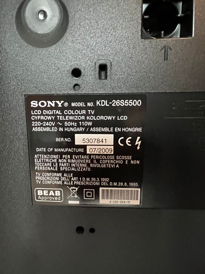 TV Sony Bravia 26 Zoll in Altdorf