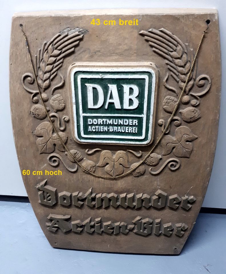 altes originales Schild DAB Dortmunder Actien-Bier Brauerei in Denkte