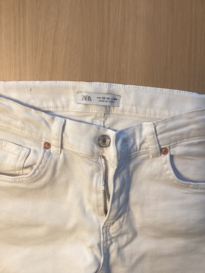 Top Zara Jeans, weiß, Größe 164 in Dortmund