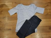 OPUS Damen Set T-Shirt Oberteil grau 38 Jeans schwarz 32/38 Hessen - Gießen Vorschau