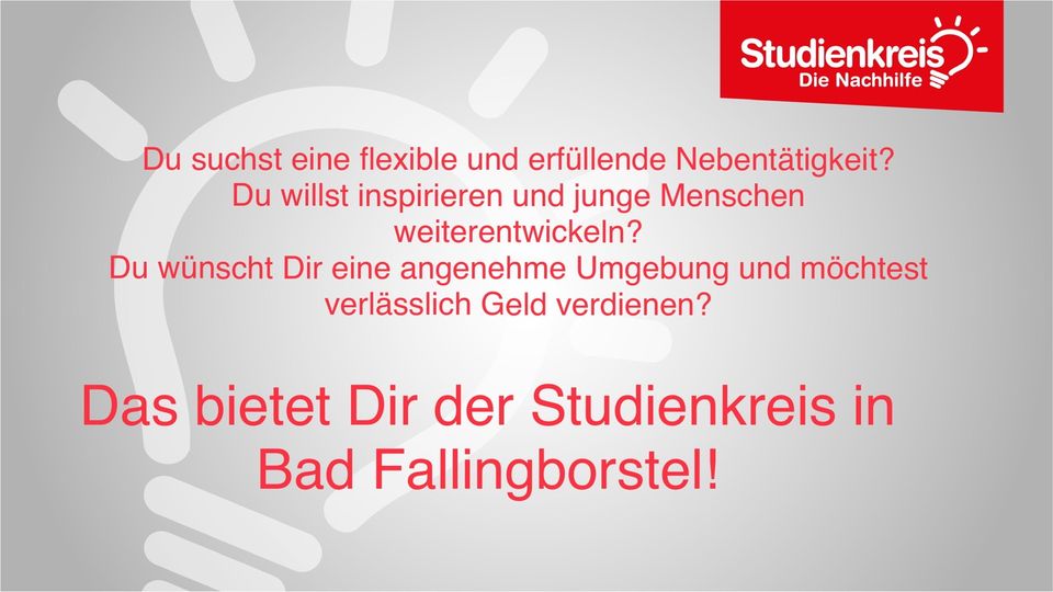 Nachhilfelehrer* w/m/d für Mathe in Bad Fallingborstel gesucht! in Bad Fallingbostel