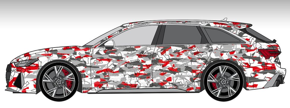 Vollfolierung im Camouflage-Design Farben und Muster frei wählbar in Großschirma