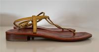 PRADA Zehen Sandalen Leder Gold metallic Gr.39,5 Düsseldorf - Stadtmitte Vorschau