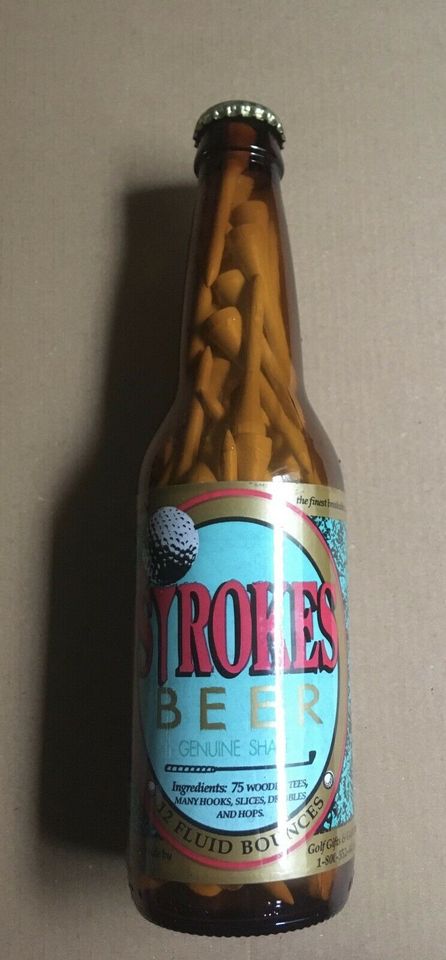 STROKES BEER: Bierflasche gefüllt mit 75 Tees (Golf) +++ in