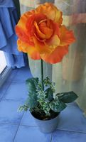 Kunstblume Rose Blumentopf orange Blume Dekoration stehend Bayern - Hutthurm Vorschau