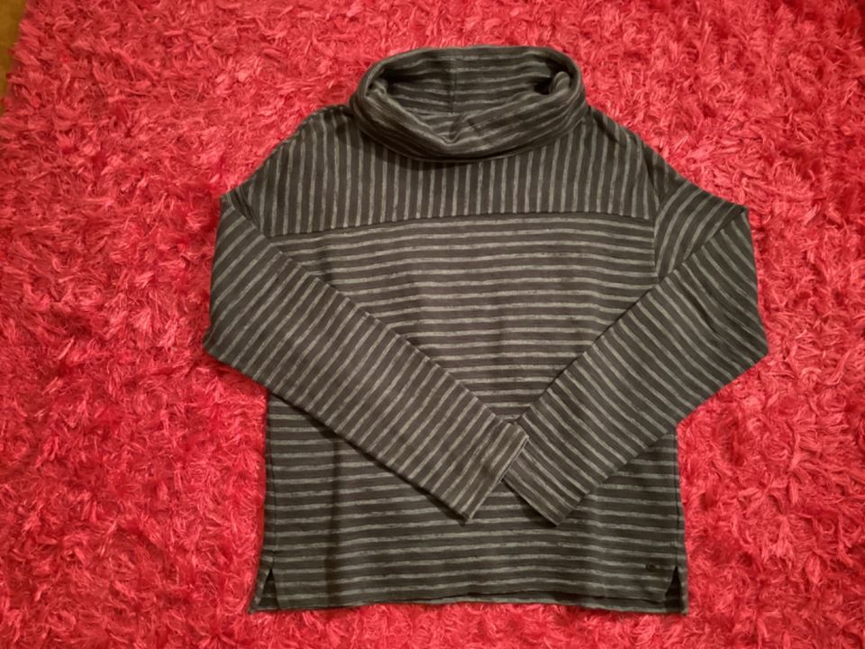 Marc O'Polo Streifen-Sweater mit weitem Rollkragen Baumwolle in Eningen