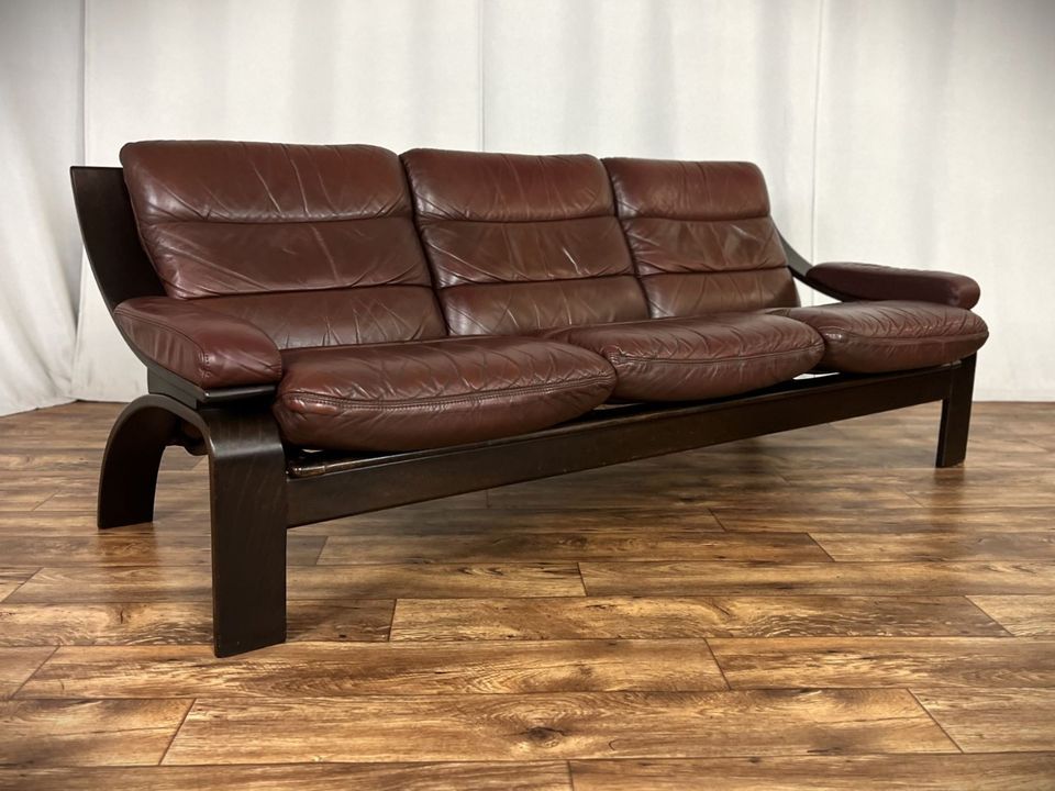 Ledersofa Danish Design Couch Vintage Dreisitzer Sofa in Hüllhorst
