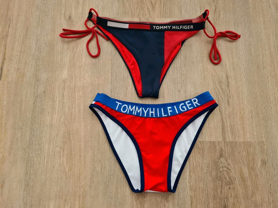 Tommy Hilfiger Bikini Hosen Badehosen S 36 Damen rot blau weiß in Bergisch Gladbach