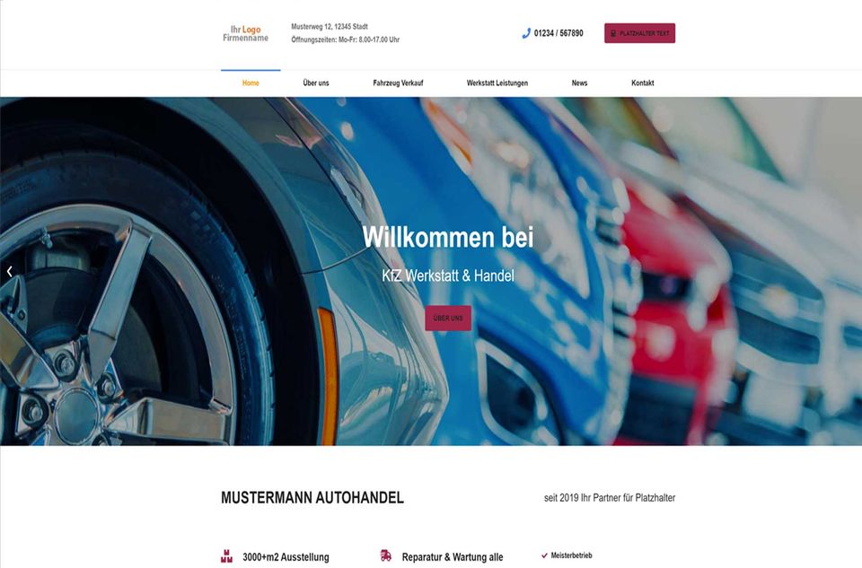 Homepage, Webseiten für KFZ-Werkstatt, Autohandel, Smart-Repair in Leipzig