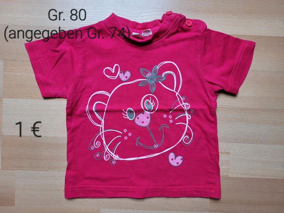 Mädchen T-Shirts Gr. 80 pink aus 1. Hand in Weilerswist