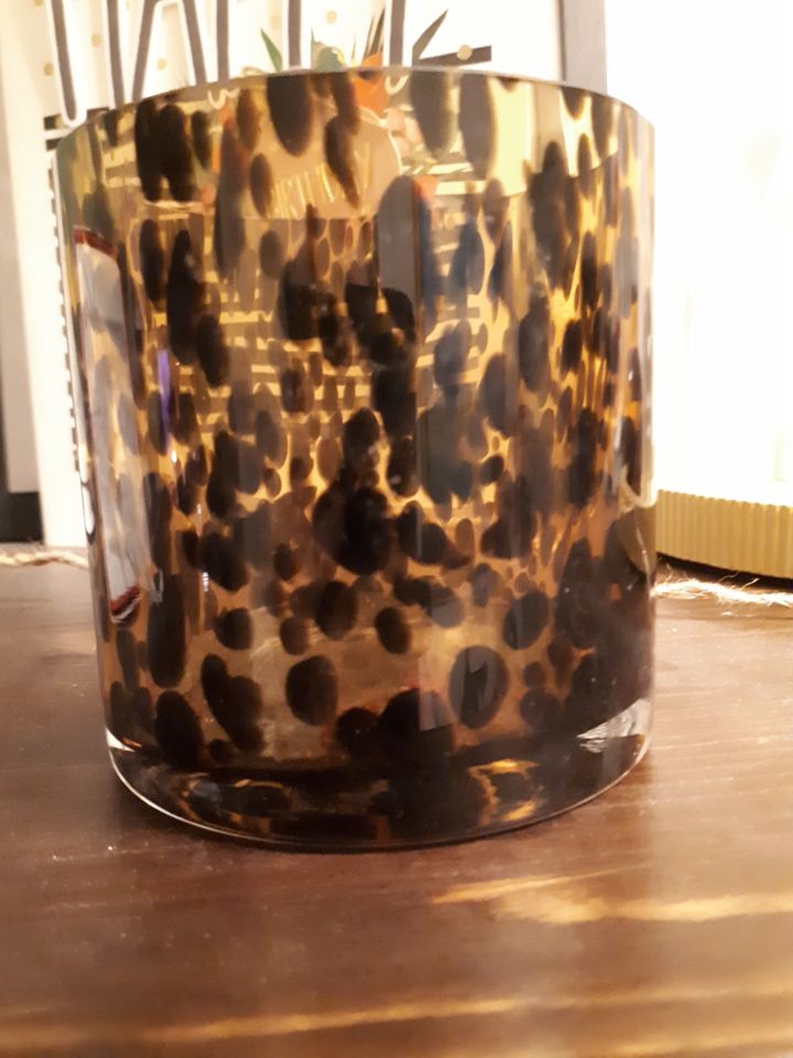 Windlicht Glas Leopard Dekoration Vase Blumentopf in Duisburg