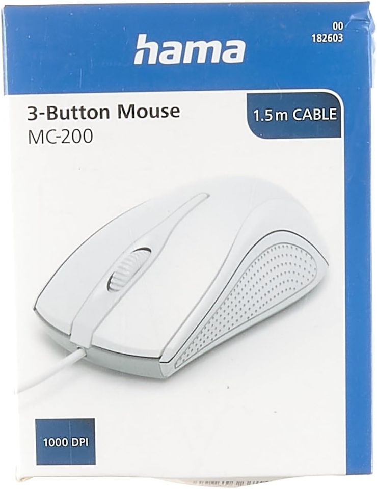 2 x PC Maus hama MC-200 weiß 3-Tasten Scrollrad USB OVP in Pohlheim