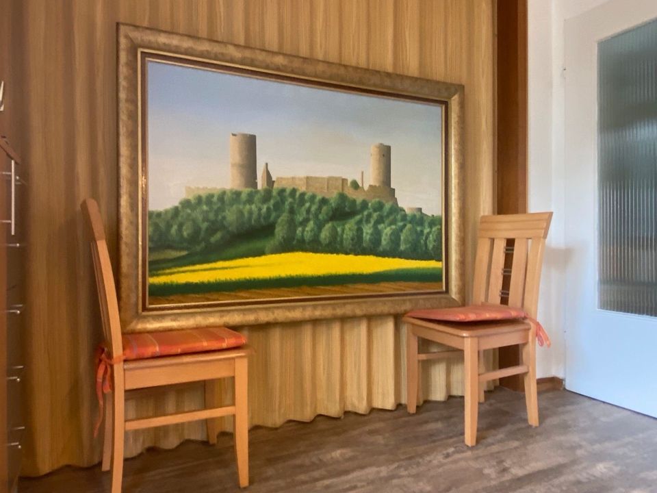 Burg Münzenberg, XXL Gemälde, Bild, Öl auf Leinwand,160x115cm in Münzenberg