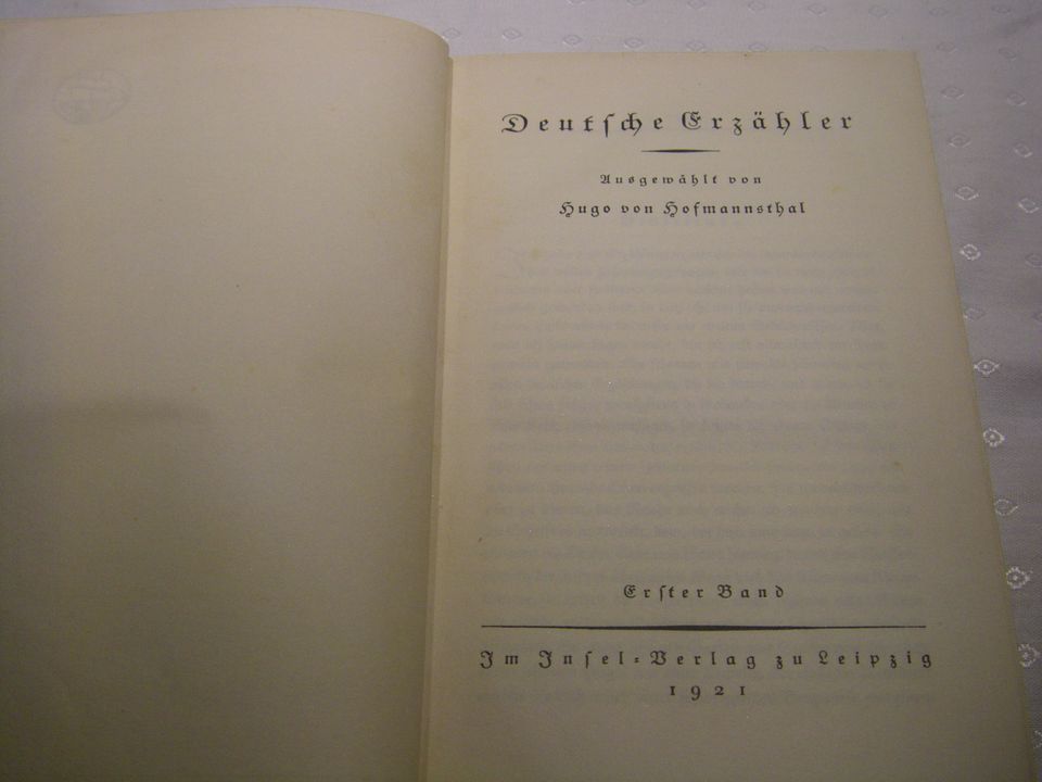 Deutsche Erzähler Band 1 ,2 ,3 , 1921 in Merkendorf