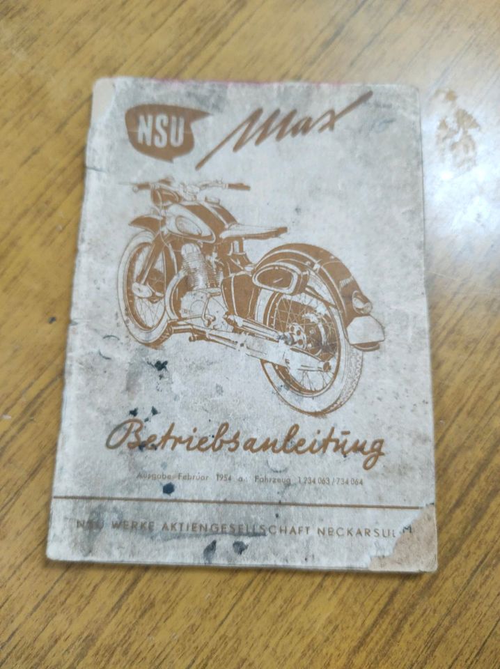 Betriebsanleitung NSU Max Februar 1954 in Itterbeck