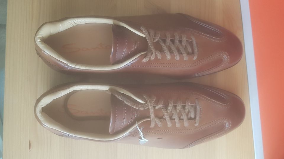 Santoni Sneaker Herren Gr. 42 (8) braun Leder Brandneu in Vellmar