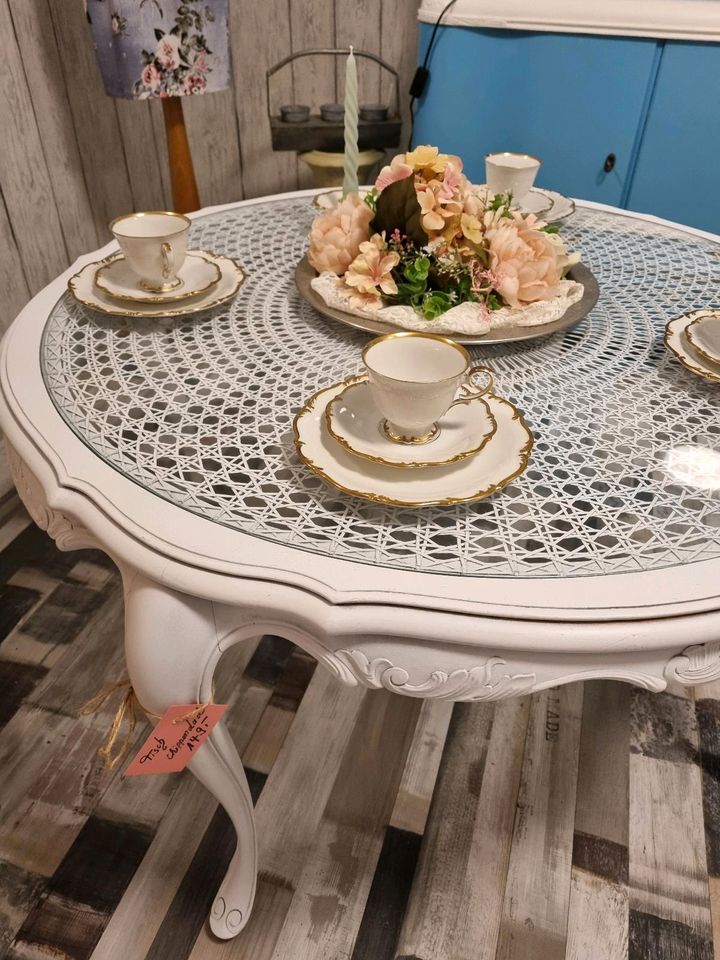 ⚘️⚘️Shabby Chic toller Chippendale Tisch/ Wiener Geflecht ⚘️⚘️ in Herne