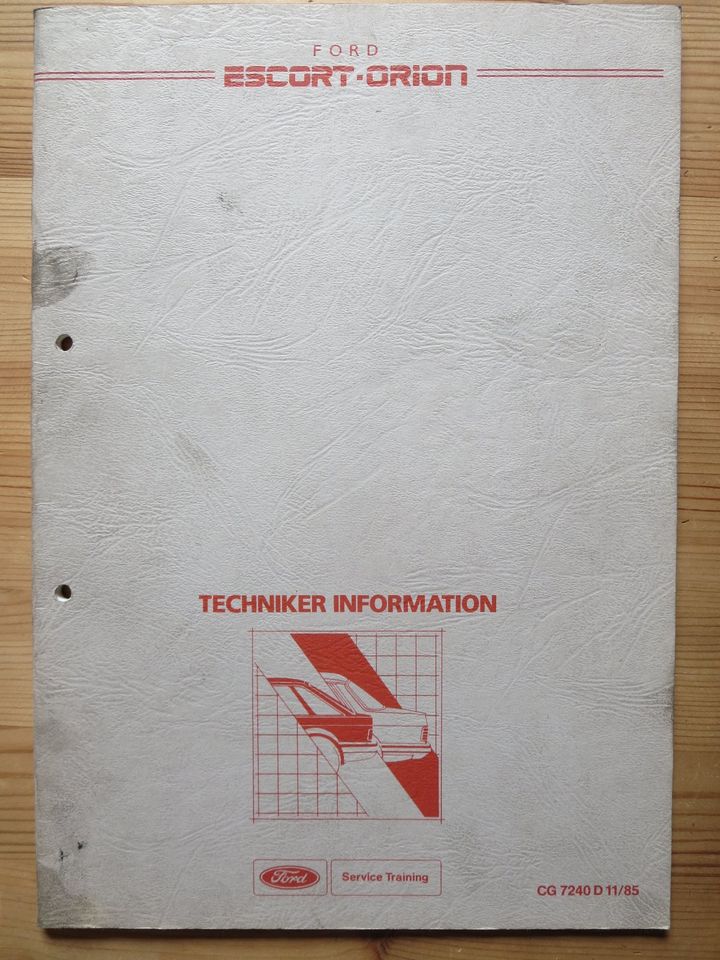 FORD ESCORT/ORION '85,TECHNIKER INFORMATION in Würzburg