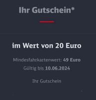 20€ DB Deutsche Bahn eCoupon Gutschein Rabatt Code bis 10. Juni Dortmund - Innenstadt-West Vorschau