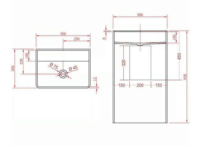 Neu Standwaschbecken TWZ26 v. Bernstein Badshop unbenutzt NP 565€ in Seevetal