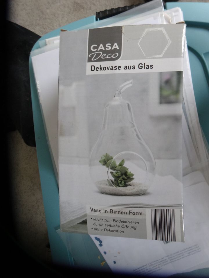 Neue original verpackte Glasvase zum Bepflanzen von Casa Deco in Stutensee