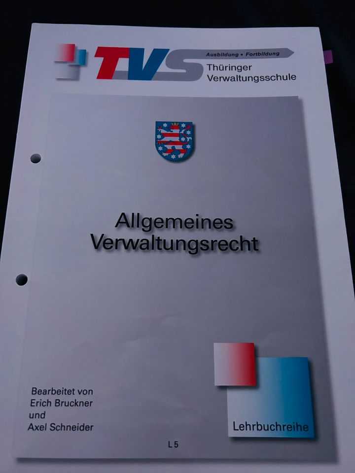 Lehrbuch allgemeines Verwaltungsrecht, TVS, Ausbildung in Suhl