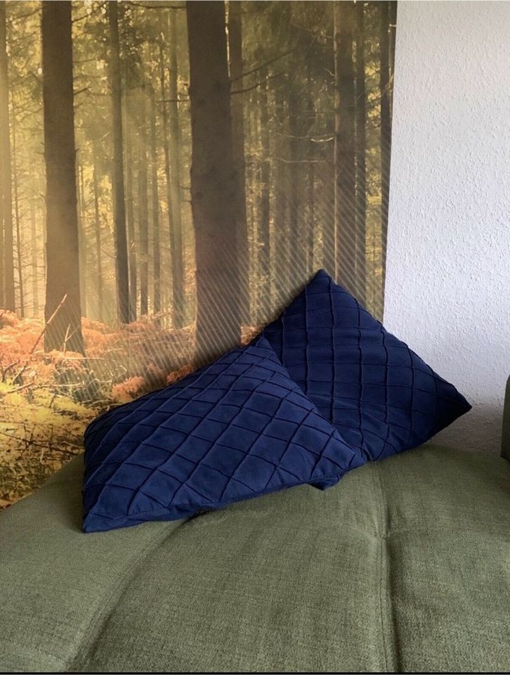 Couch Sofa Bett Kissen blau 45cm x 45cm in Nordhorn