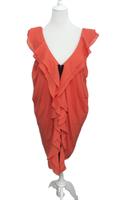 #85 Korallfarbenes Chiffonkleid Kleid mit Rüschen Gr.38 von H&M Baden-Württemberg - Böblingen Vorschau