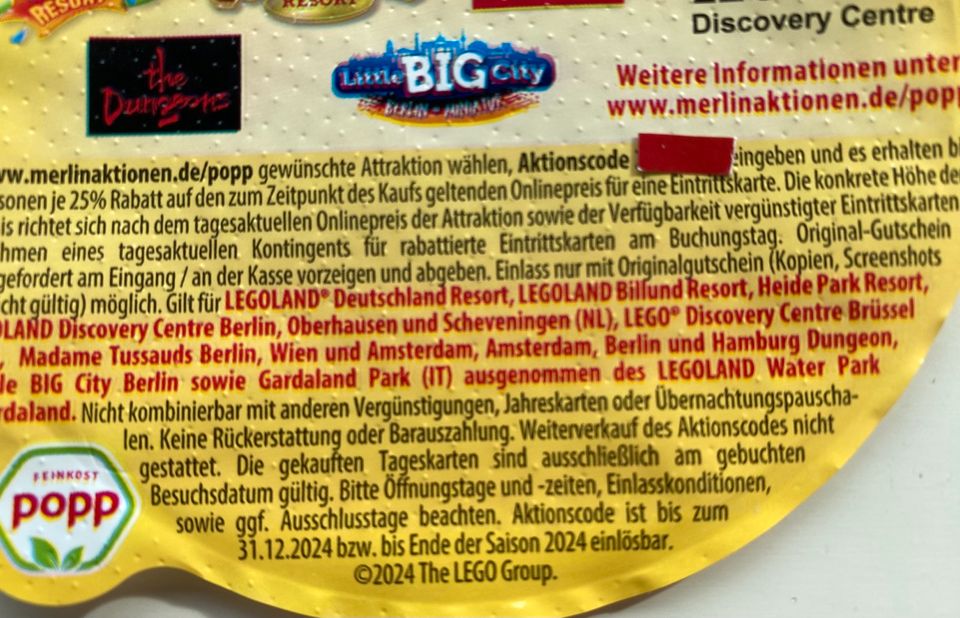 Eintrittsgutschein 25 % Rabatt LEGOLAND Heidepark Coupon Dungeon in Meiningen