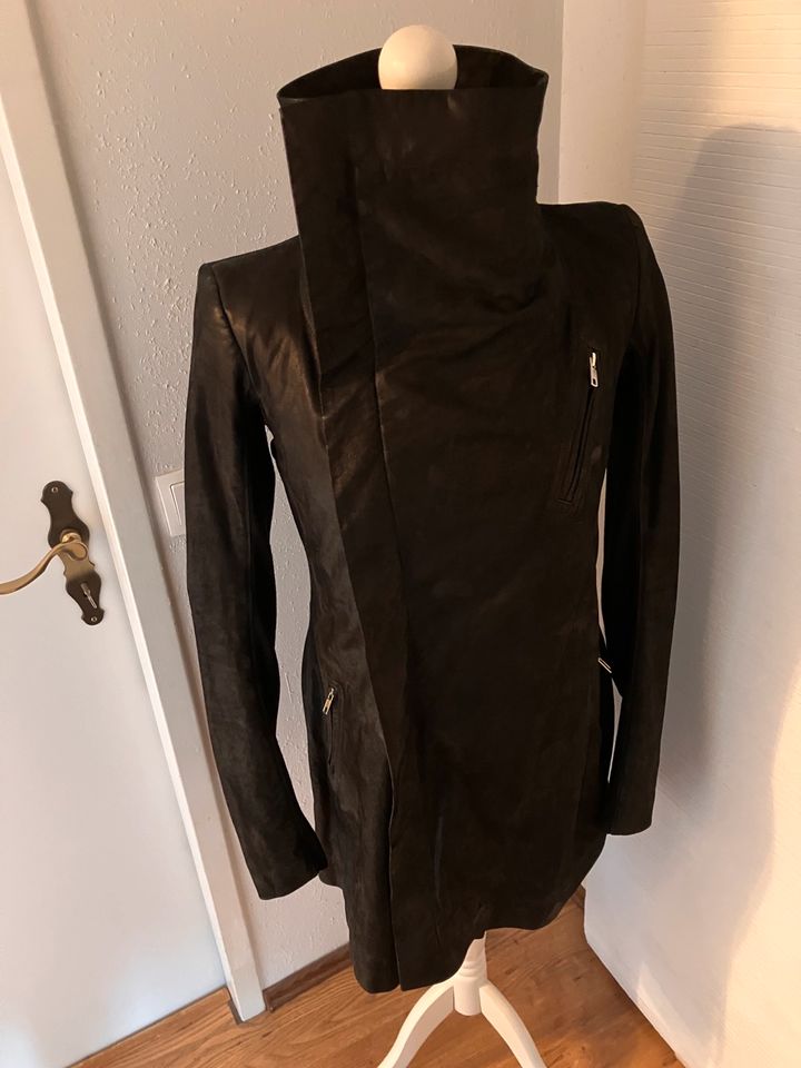 Rick Owens Lederjacke In schwarz Gr. IT 44 in Schmitten