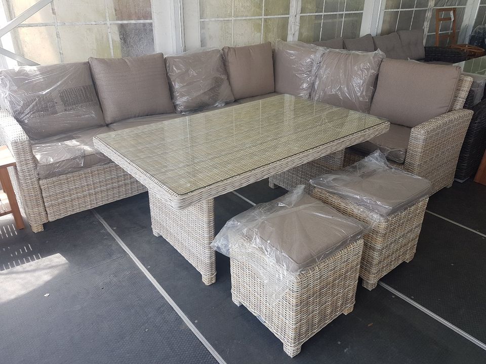 Destiny Loungegruppe ALCUDIA mit Esstisch Polyrattan in Hollern-Twielenfleth