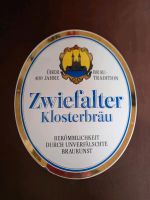 Werbeschild Zwiefalter Klosterbräu 44×37,5 cm Niedersachsen - Harpstedt Vorschau