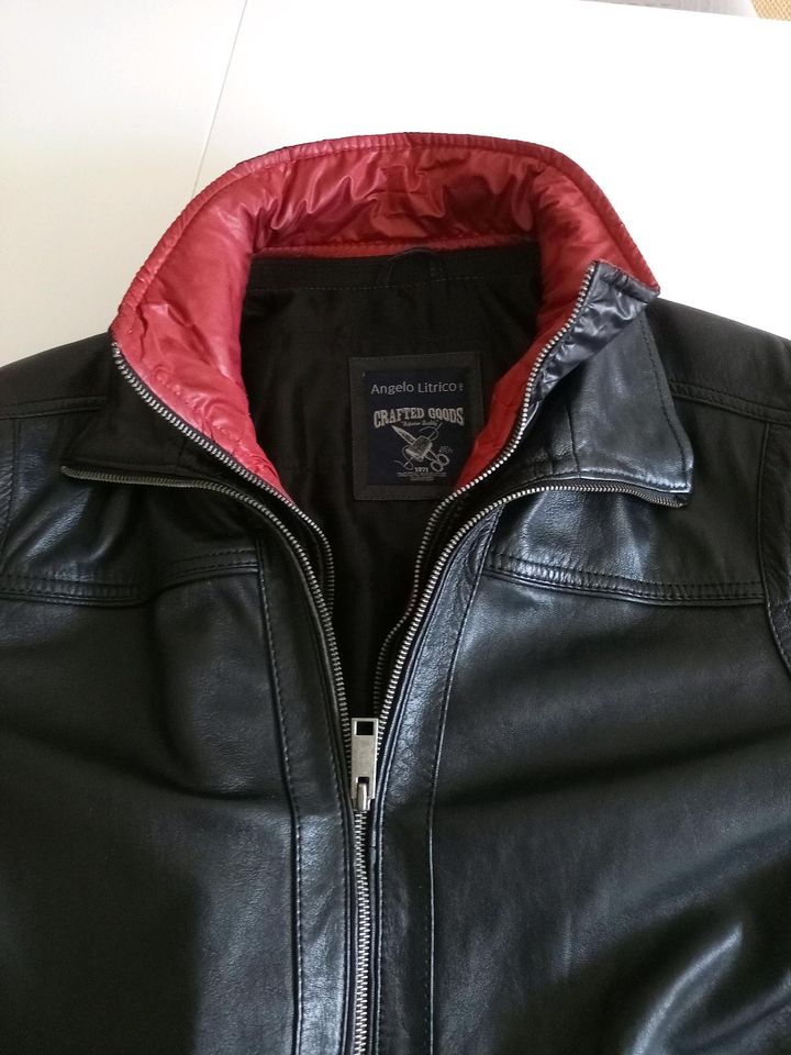 Motorrad Lederjacke schwarz Nappaleder in Meine