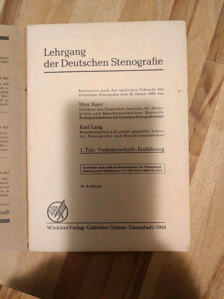 Baier-Lang: Lehrgang der Deutschen Stenografie, 1. Teil in Mannheim