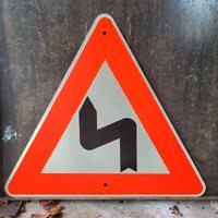 Altes DDR Straßenschild Gefährliche Kurve Doppelkurve Bayern - Memmingen Vorschau