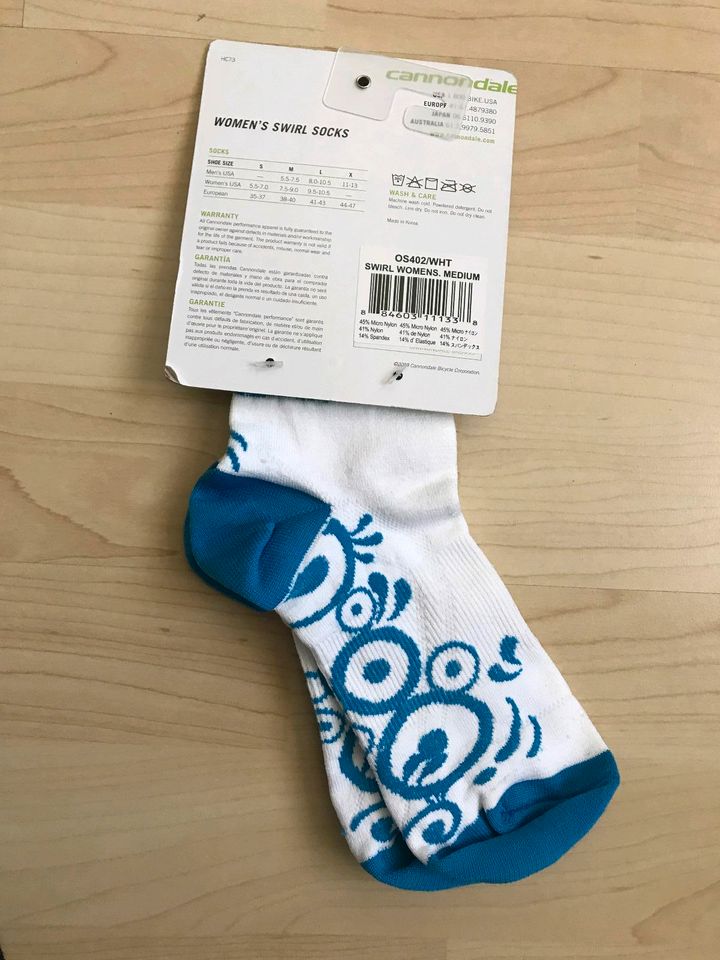 Radsocken Cannondale weiss blau Damen 38-40 in München