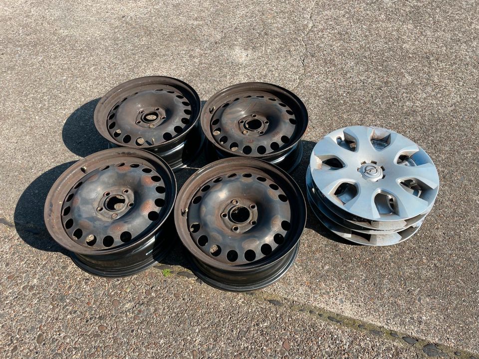 4 gebr. Stahlfelgen 16 Zoll, 5x110.,6,5J, ET37, Opel Zafira in Lippstadt