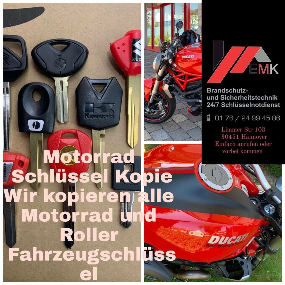 Motorrad Schlüssel Kopie Programmierung Codierung  Yamaha  Kawasaki ktm Honda Suzuki bmw ducati  aprilia in Langenhagen