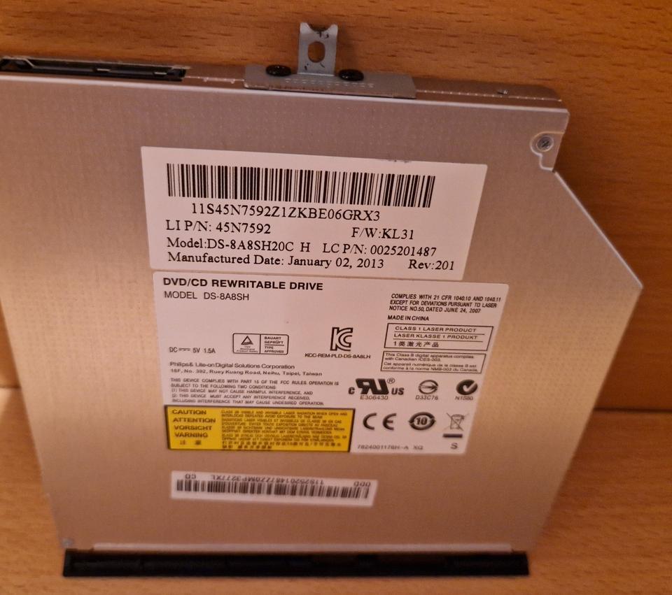 LENOVO Laptop DVD/CD Laufwerk Rewritable Drive Mod. DS-8A8SH20C in Stuttgart