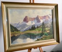 Gemälde Alpen Bergsee Öl auf Hartfaser signiert FLEER - 67x53cm Nordrhein-Westfalen - Herford Vorschau