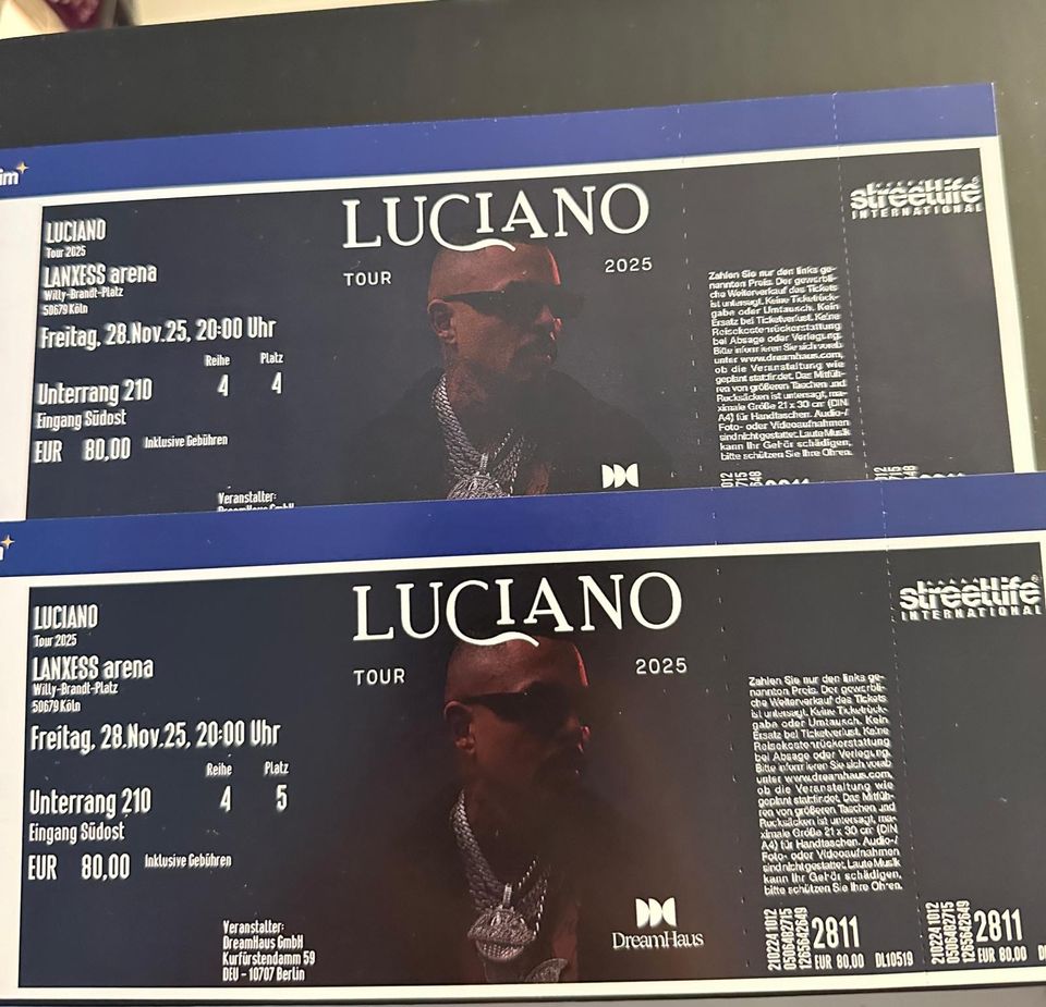 2x Luciano Konzert Tickets 2025 Köln in Duisburg