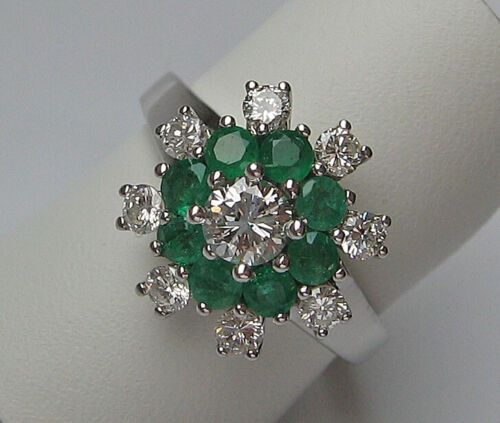 Ring 18kt 750 Gold Diamant 1,23 Ct Brillant Smaragd Smaragde 6344 in Lichtenberg (Oberfranken)