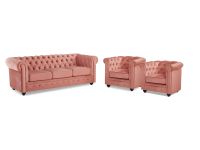 Sofa Couchgarnitur 3+1+1 Samt Chesterfield Rosa Altrosa Puderrosa Baden-Württemberg - Waldshut-Tiengen Vorschau